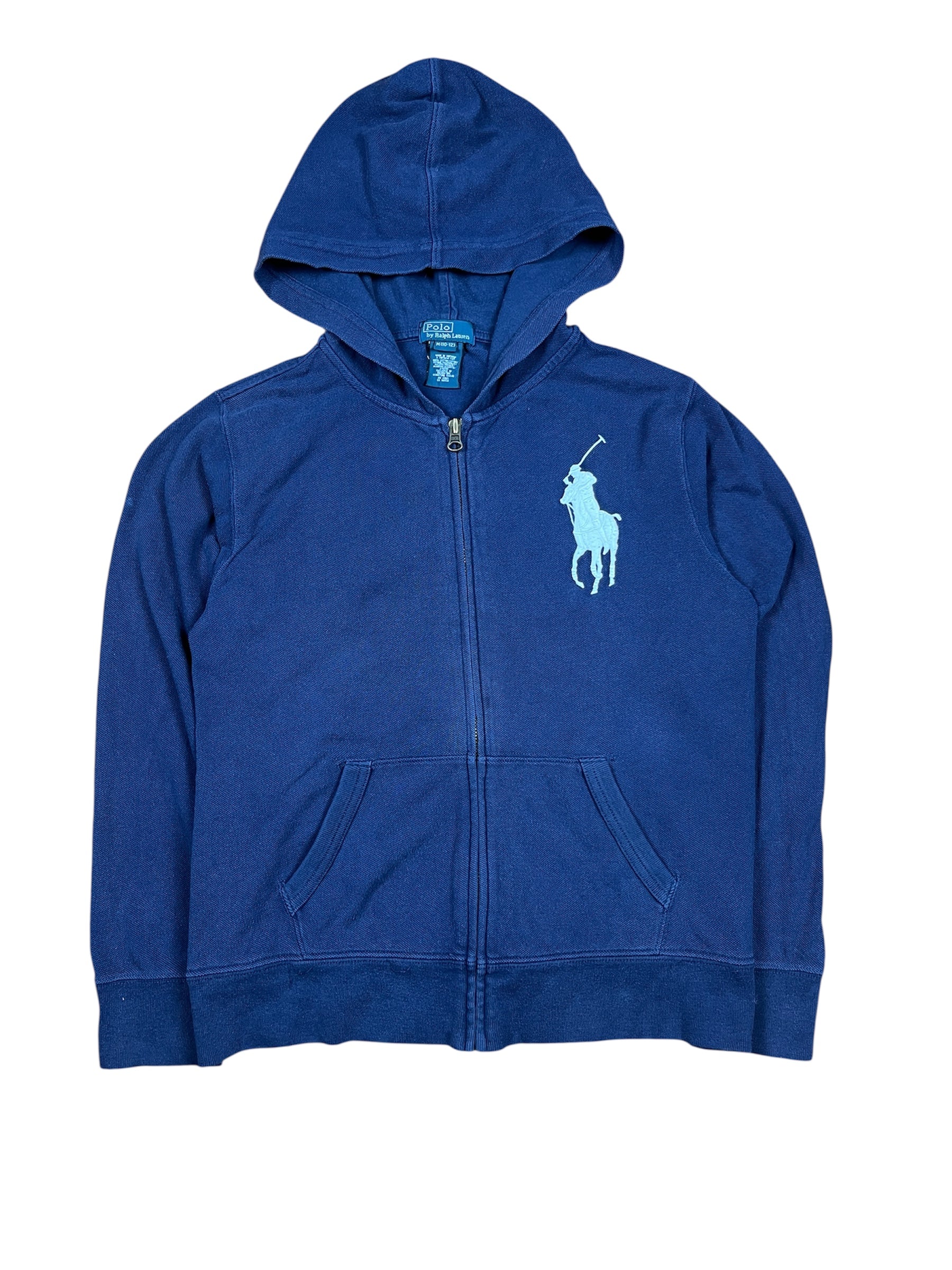 0129 Ralph Lauren  Kapuzenjacke Hoodie Big Pony Blau Größe XS