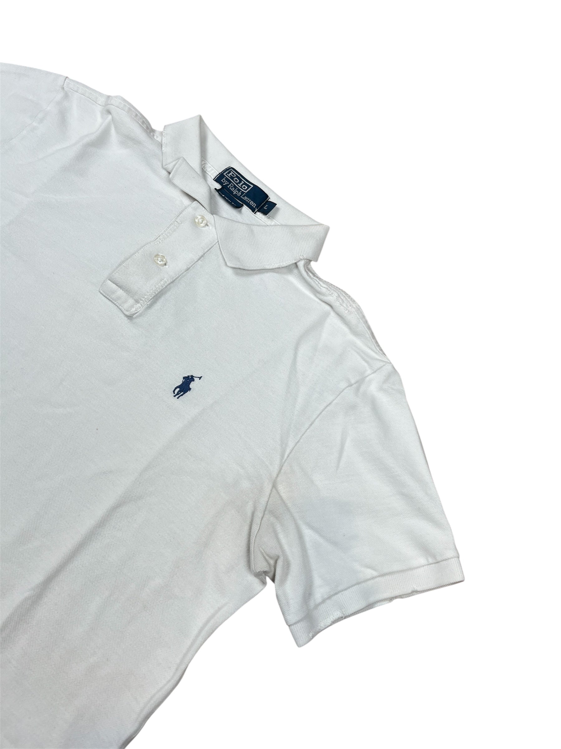 0053Ralph Lauren Polo Shirt - Weiß - Größe L y2k