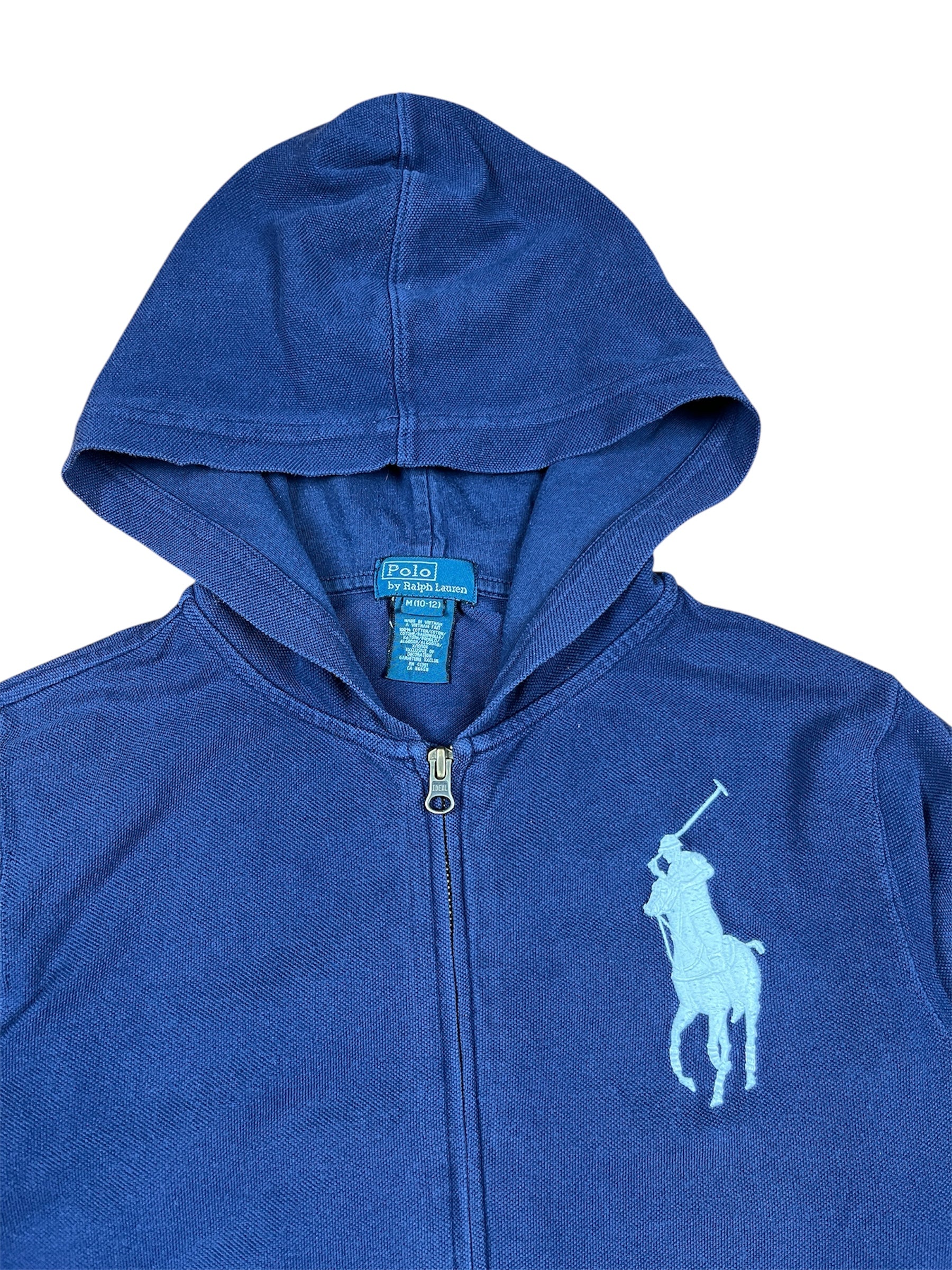 0129 Ralph Lauren  Kapuzenjacke Hoodie Big Pony Blau Größe XS