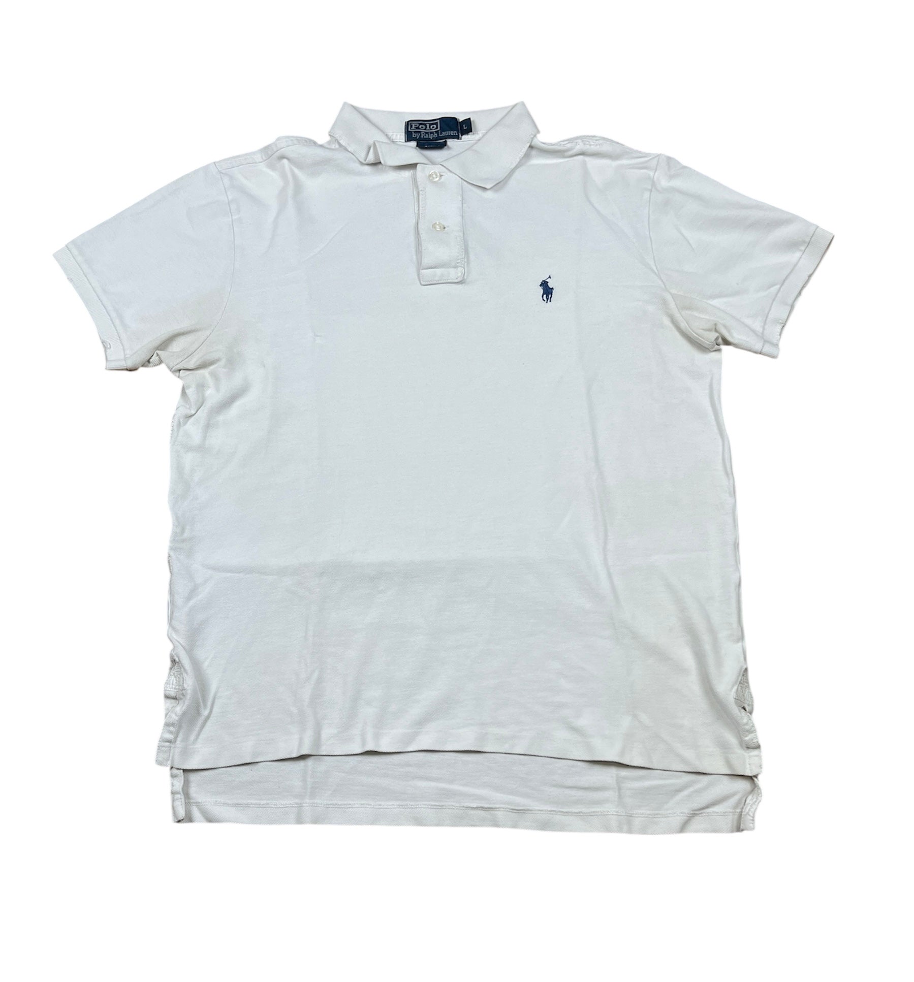 0053Ralph Lauren Polo Shirt - Weiß - Größe L y2k